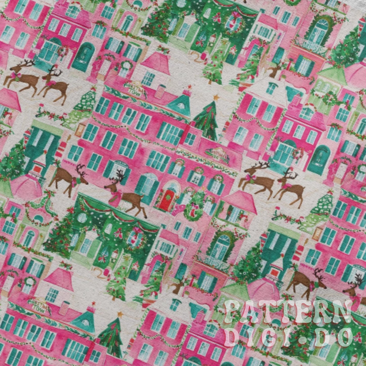 Preppy Pink Christmas Holiday Seamless Pattern, T0535