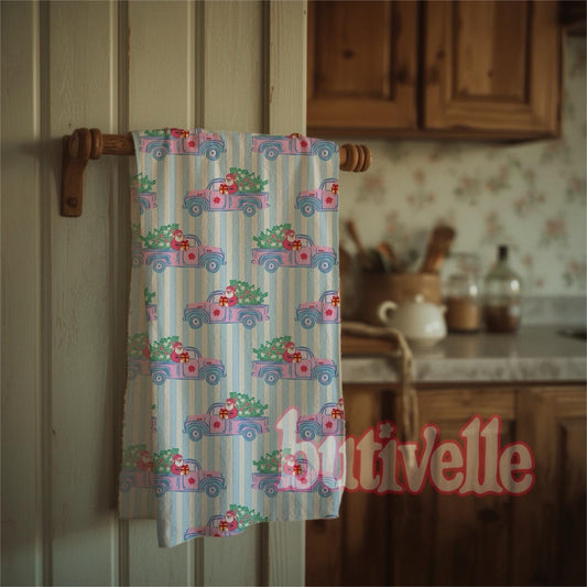 Santa with Truck Christmas Seamless Pattern, T0884