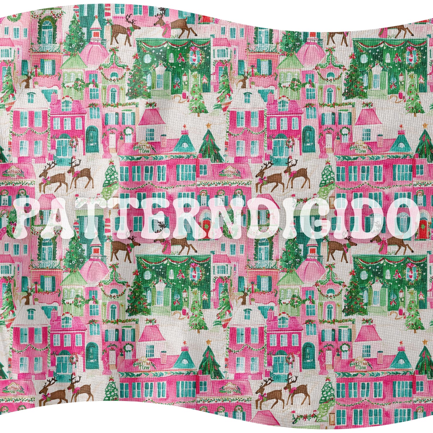Preppy Pink Christmas Holiday Seamless Pattern, T0535