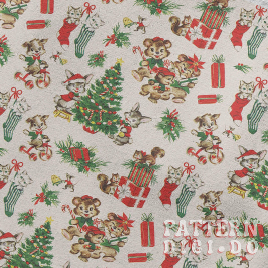 Vintage Christmas Seamless Pattern, T0484