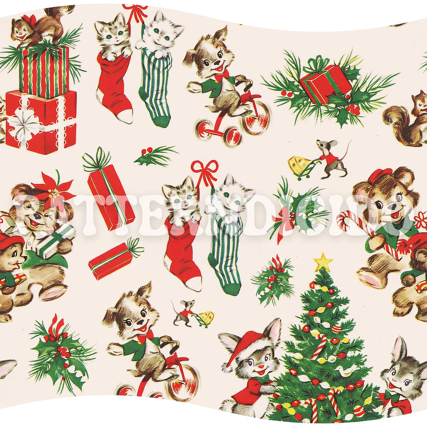 Vintage Christmas Seamless Pattern, T0484