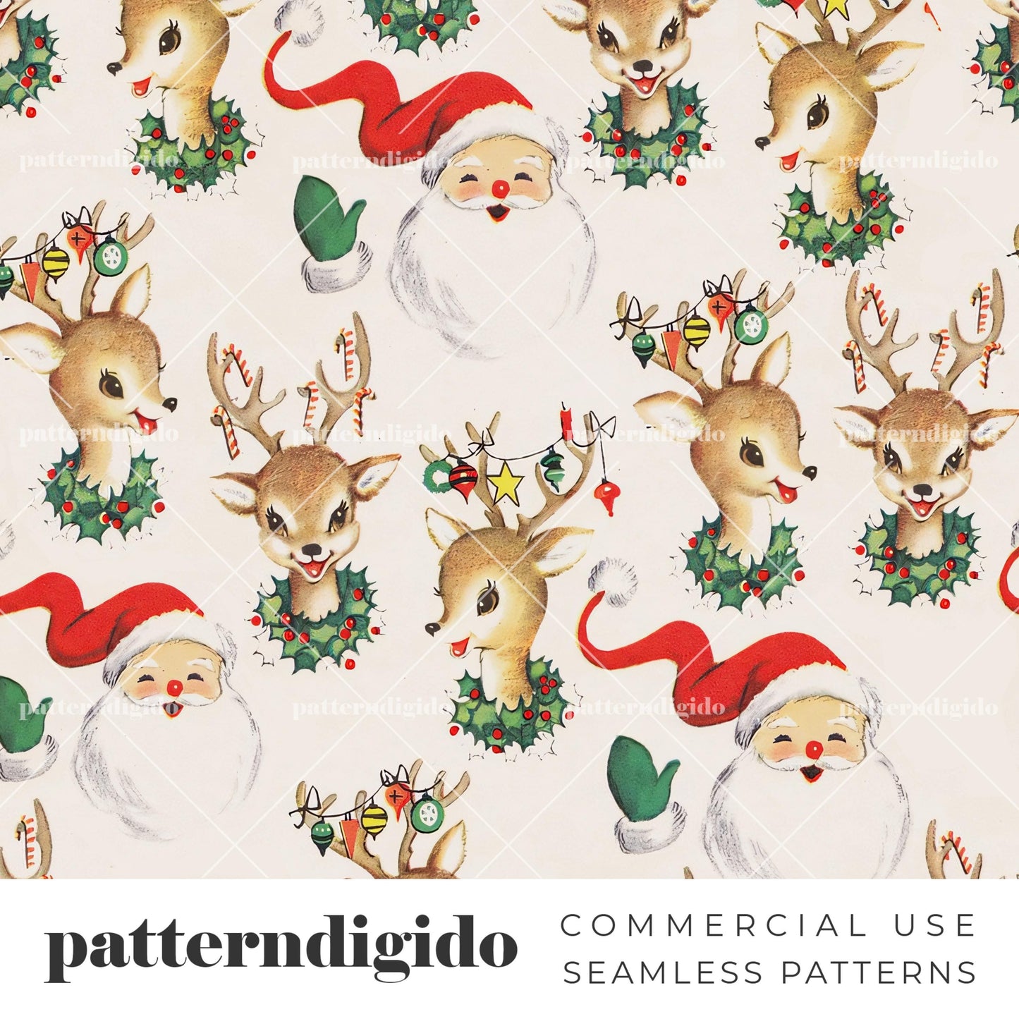 Vintage Christmas Seamless Pattern, T0483