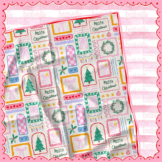 ORIGINAL Girly Christmas Coquette Bows Seamless Pattern, T0844