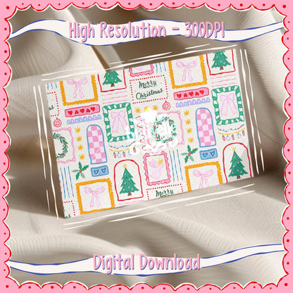 ORIGINAL Girly Christmas Coquette Bows Seamless Pattern, T0844