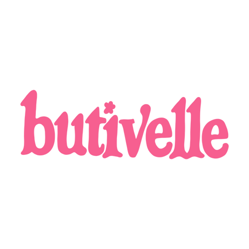 Pink 'butivelle' logo on a transparent background