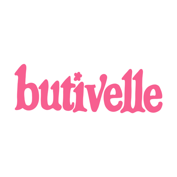 Pink 'butivelle' logo on a transparent background