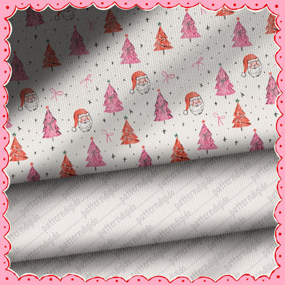 Preppy Red and Pink Christmas Seamless Pattern, T0781